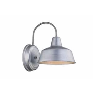 8.35 in. Gray Outdoor Barn Lights Sconce Outside Dome Exterior Light Fixture Wall Mount Farmhouse Lighting