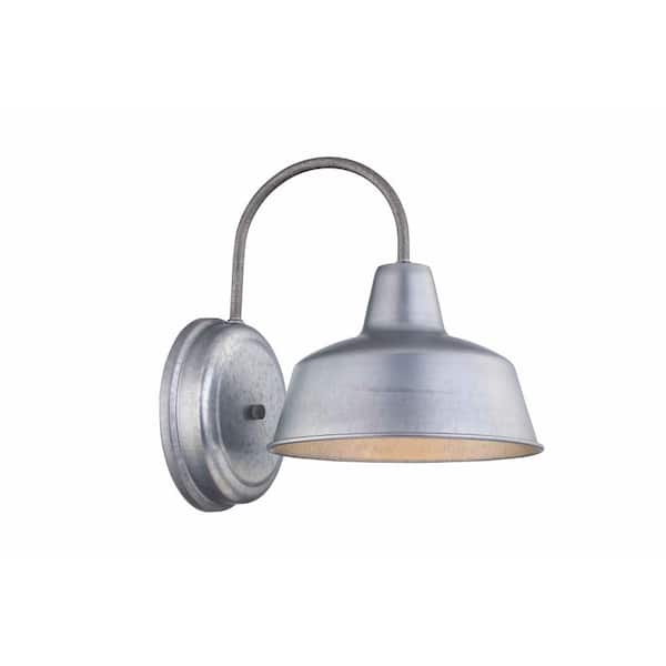 Clihome 8.35 in. Gray Outdoor Barn Lights Sconce Outside Dome Exterior Light Fixture Wall Mount Farmhouse Lighting
