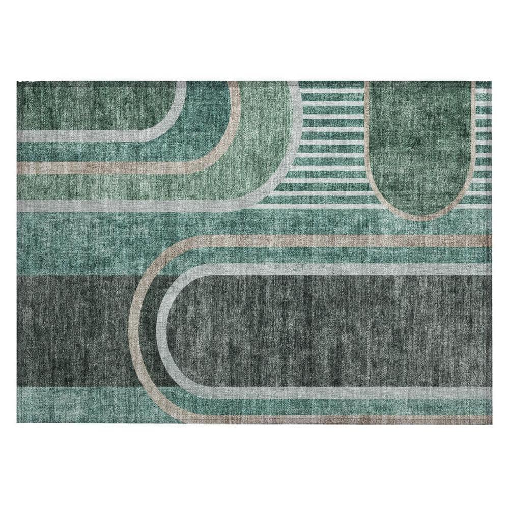 Black and Green 2 ft. x 3 ft. Woven Abstract Polyester Rectangle Indoor/Outdoor Area Rug price history on PriceWatchPro