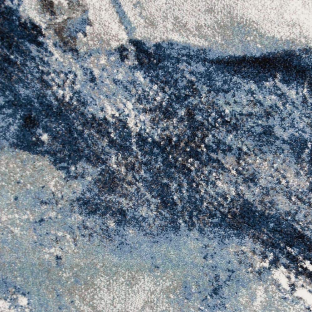 Celestial Abstract Hand-Knotted Gray Synthetic 5'3" x 7'6" Area Rug