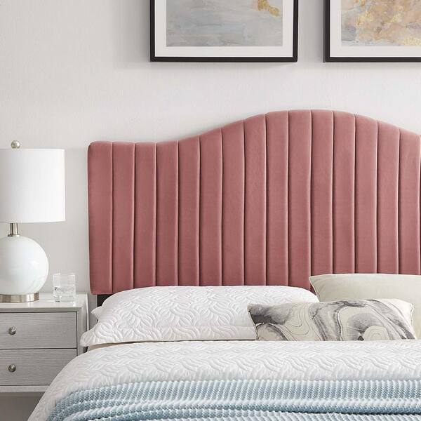 Modway Brielle Channel Tufted Performance Velvet Headboard Twin Dusty Rose