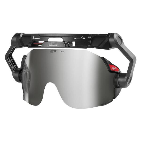 Milwaukee BOLT Mirror Eye Visor with (5) BLU Front Brim w/ Bolt