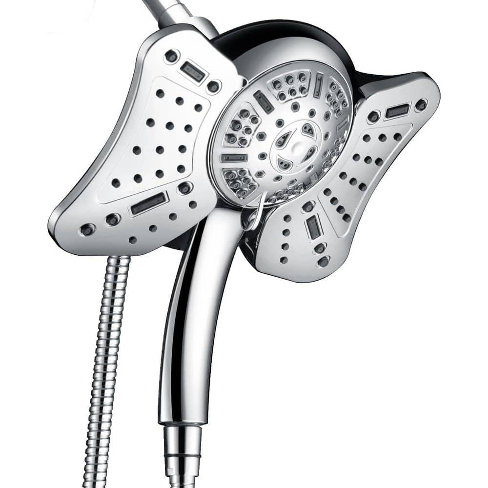 High Pressure 2-Piece Shower Head Combo with Handheld & Rainfall in Chrome