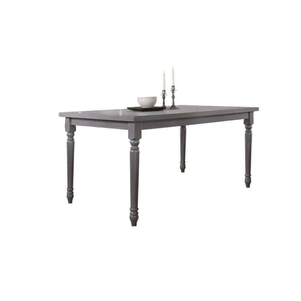 Rustic Gray 6-Piece Solid Wood Dining Set with Bench