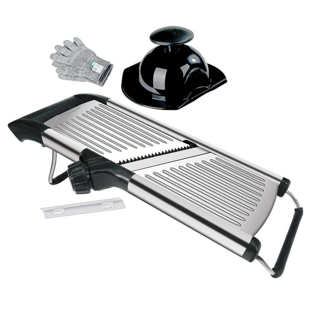 Stainless Steel Adjustable Mandoline Slicer with Cut-Resistant