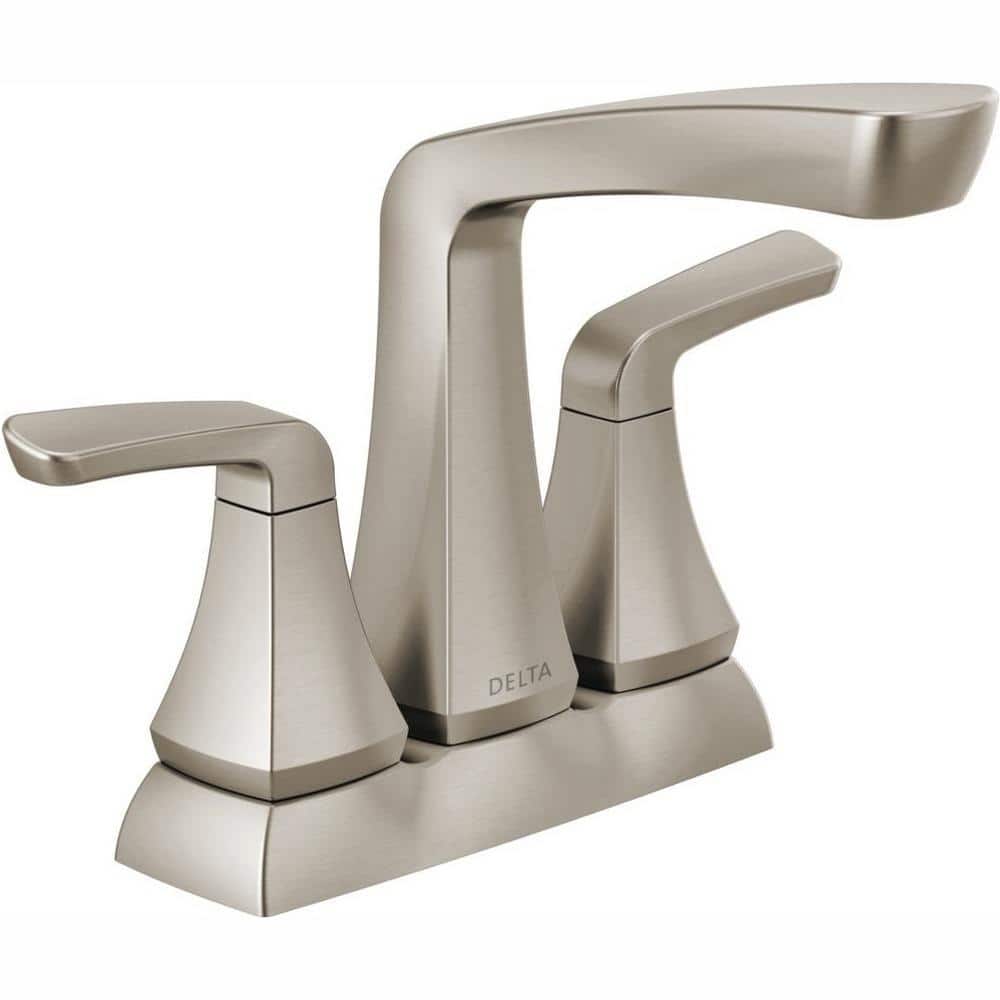for sale online Spotshield Brushed Nickel Delta Vesna Two Handle Bathroom Faucet 35789LF-SP 
