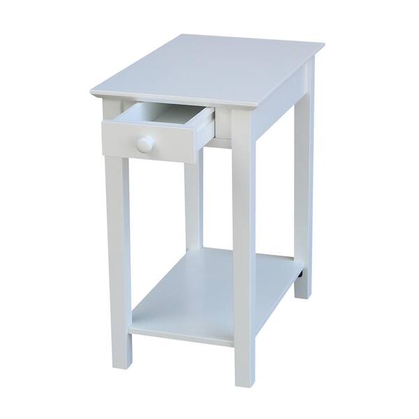 Reviews For International Concepts Narrow White Solid Wood End Table Ot08 2214 The Home Depot - White Narrow End Table With Storage Reviews For International Concepts Narrow White Solid Wood End Table Ot08 2214 The Home Depot - White Narrow End Table With Storage