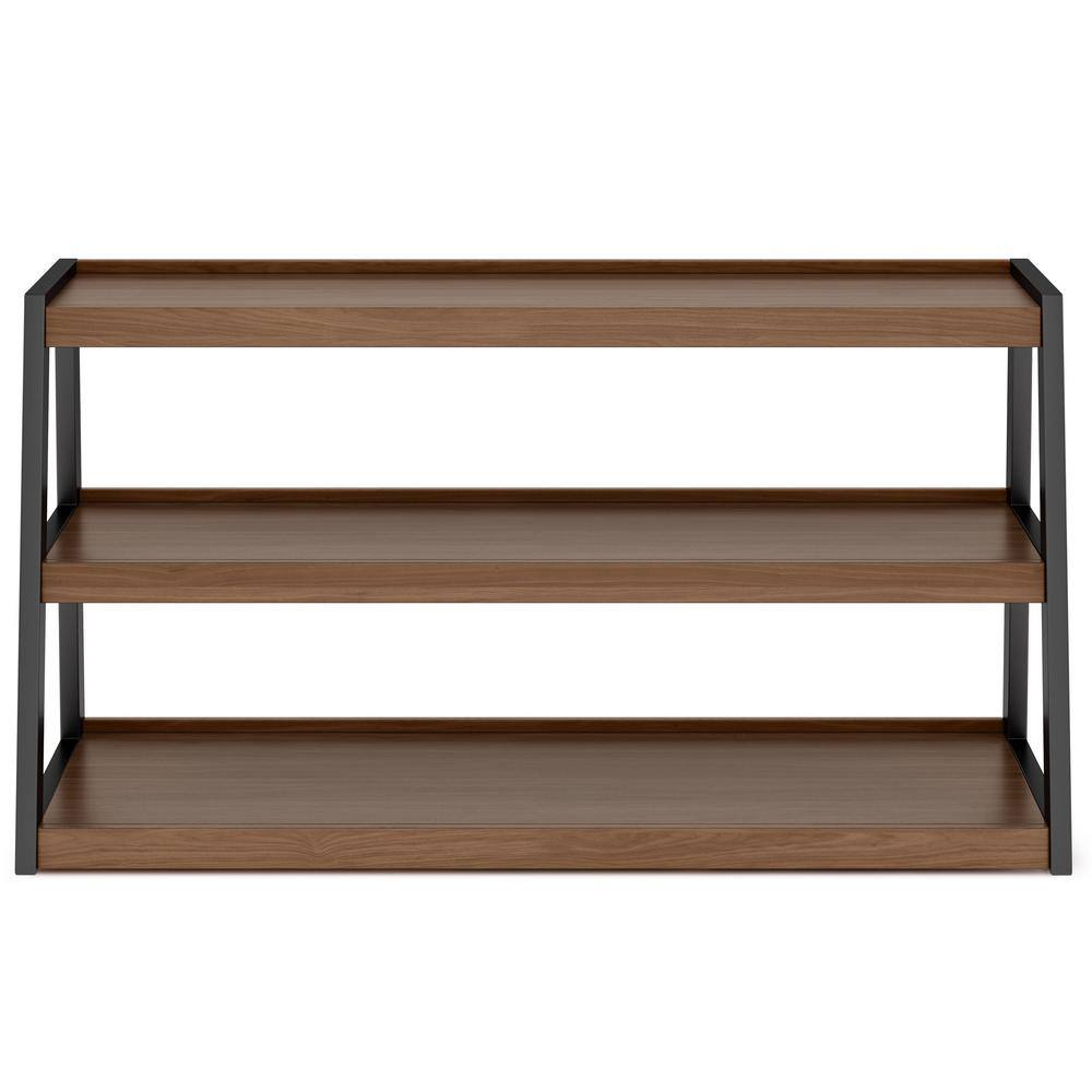 Sawhorse Industrial 48 Inch Walnut Wood and Black Metal TV Stand