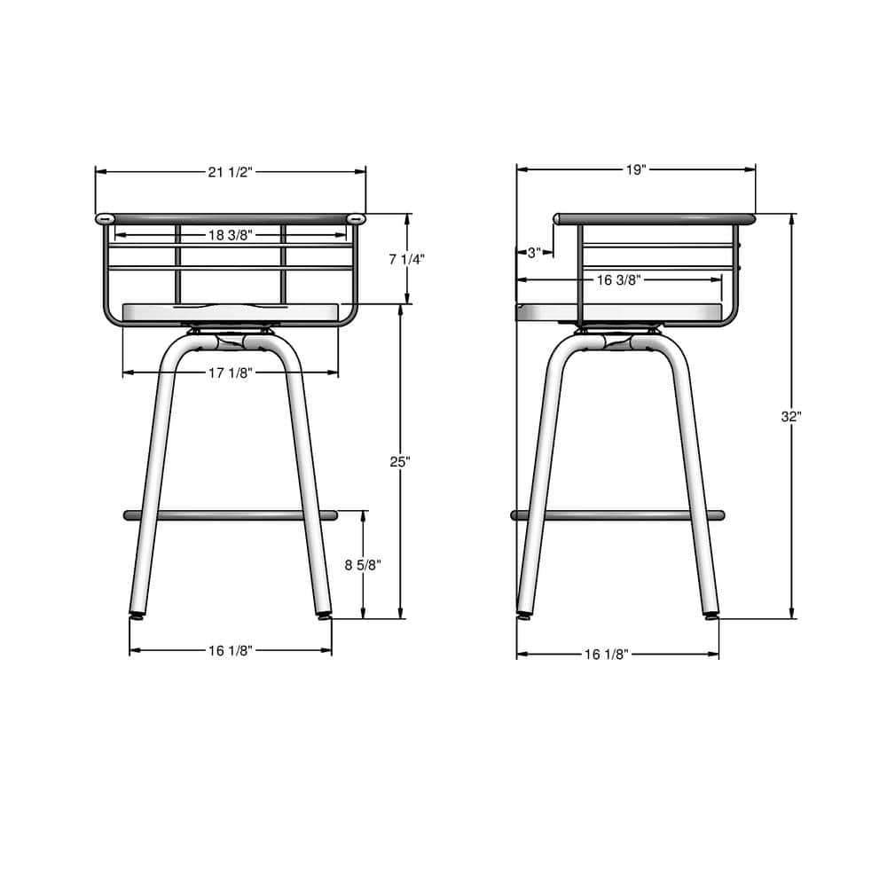 Amisco Brisk 25" Distressed Wood Swivel Counter Stool in Beige and Gun Metal