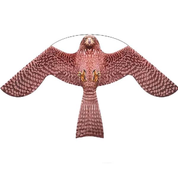 Bird Hawk Flying Kite with Pole, Crops Farm Protector Bird Scarer Flying Kite with 12 ft. Pole
