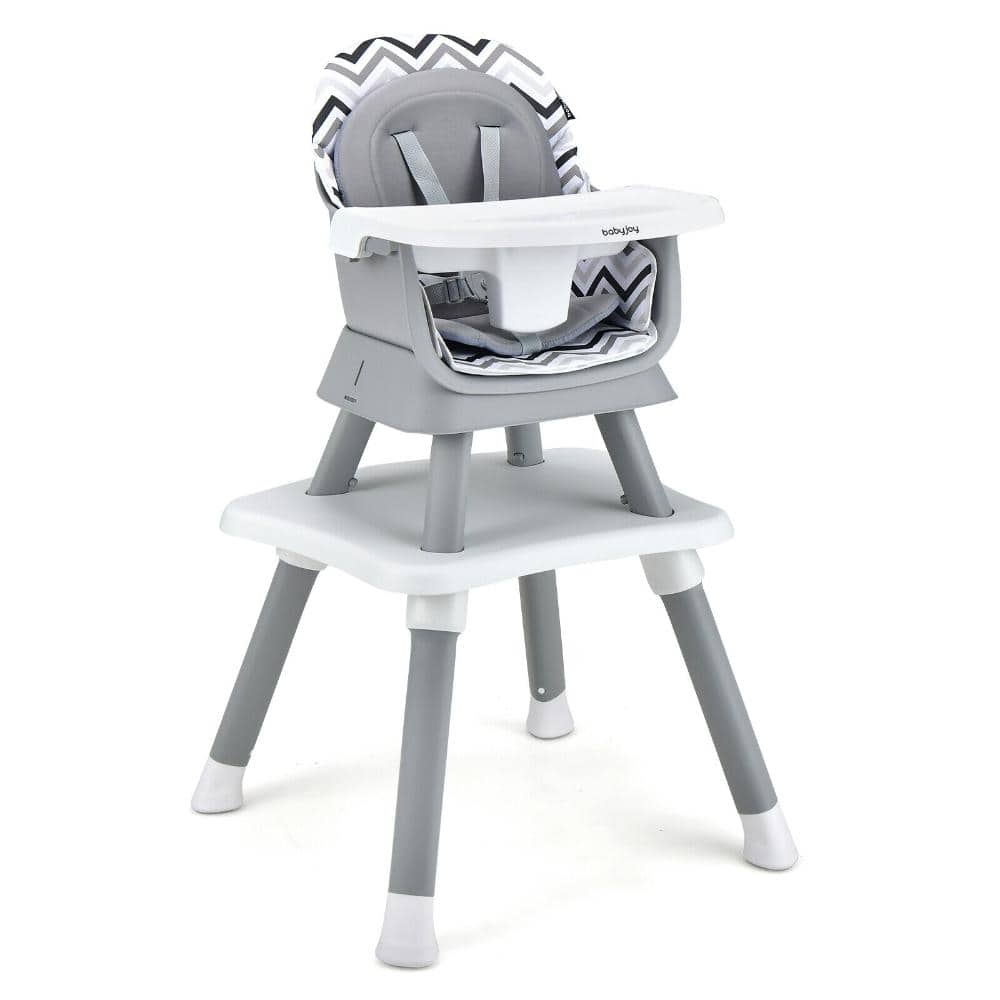 6-in-1 Convertible Baby High Chair with 3-Position Tray, Dual-Side Tabletop and BPA-Free Material