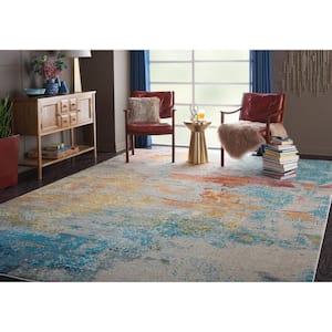 Celestial Sublime Sealife Multicolor 7 ft. x 10 ft. Abstract Modern Area Rug