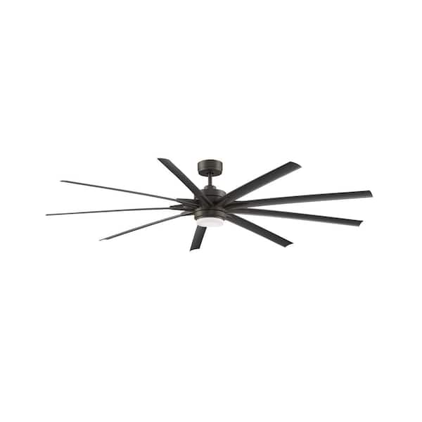 FANIMATION Odyn 84 in. Integrated LED Indoor/Outdoor Matte Greige DC Motor Ceiling Fan with Light Kit and Remote Control