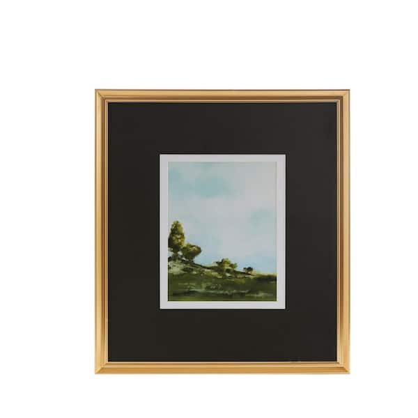 MARTHA STEWART Across The Plains 1 Multi Framed Glass and Double Matted Abstract Landscape Wall Art 17.2 in. W x 19.2 in. H