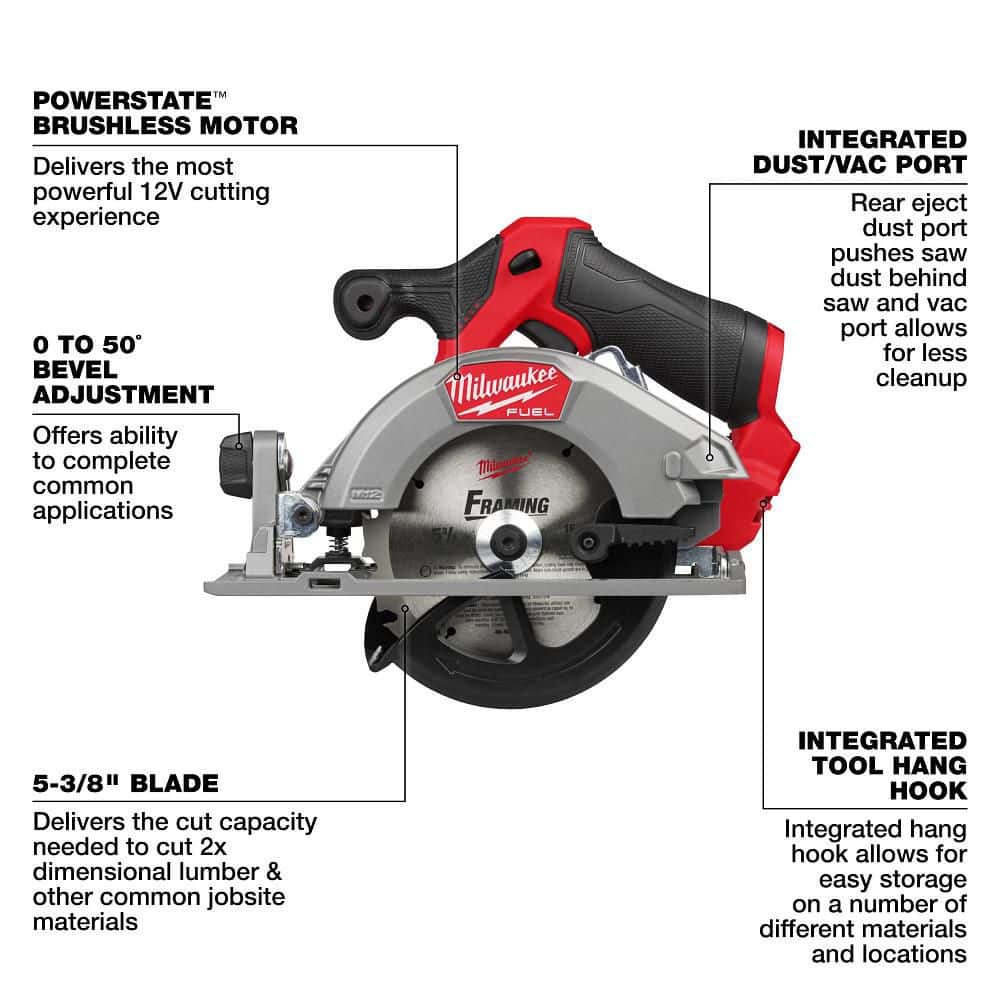 Milwaukee M12 FUEL 5-3/8" Cordless Circular Saw - Image 4