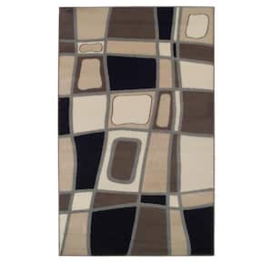 Cobble Brown 5 ft. x 8 ft. Rectangle Abstract Geometric Ornamental Polypropylene Area Rug