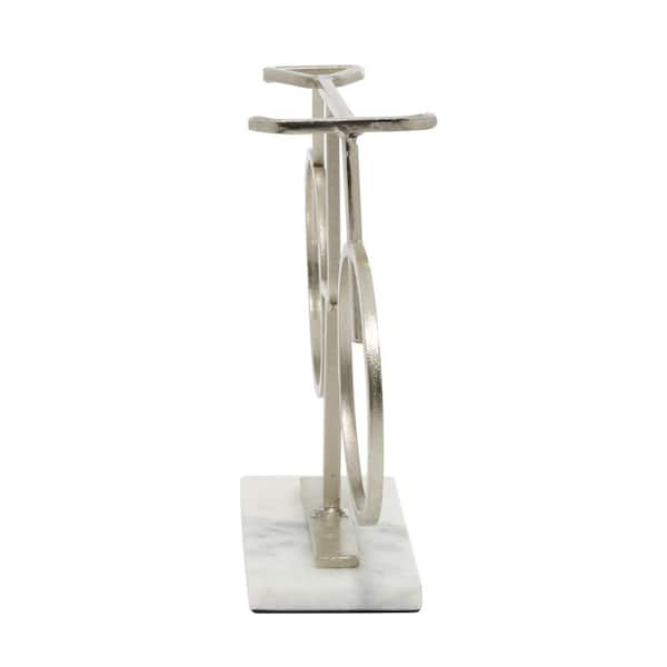 Litton Lane Silver Aluminum Coral Sculpture with Marble Base 043797 - The  Home Depot