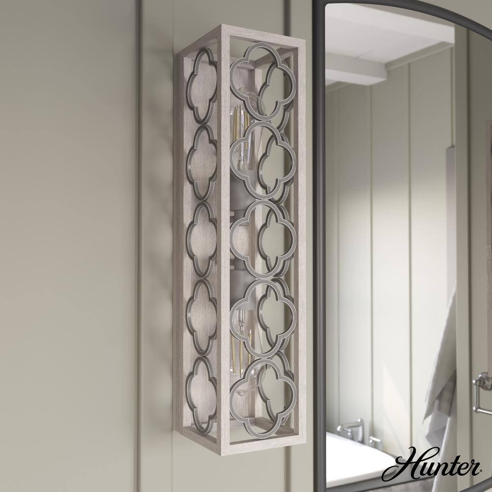 Gablecrest Quatrefoil 21" Dimmable Outdoor Wall Sconce in Distressed White