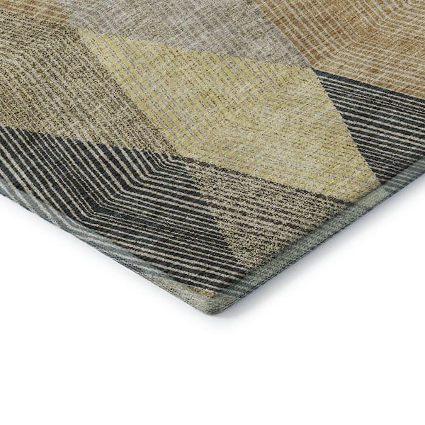 Mayfield Premium Machine Washable Abstract AMF962 Mocha 9 ft. x 12 ft. Area Rug
