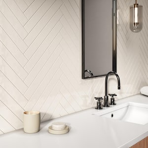 Rail Cream 2 in x 16 in Subway Glossy Ceramic Wall Tile (10.763 sq. ft./Case)