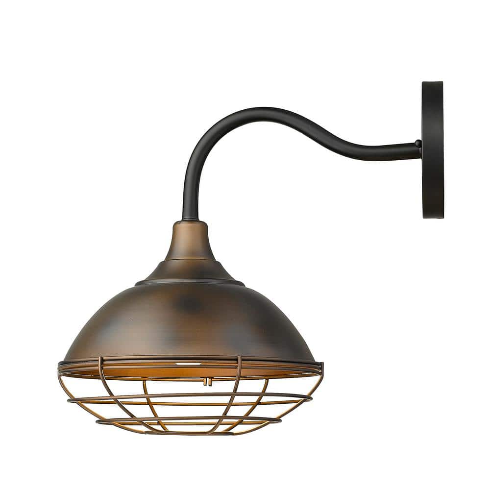 Afton Oil-Rubbed Bronze Industrial Outdoor Wall Light