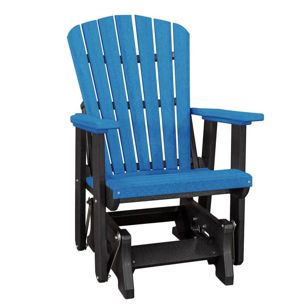 All Poly 27 in. 1-Person Black Plastic Outdoor Glider