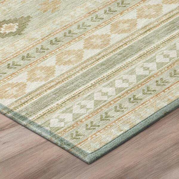 Chantille Machine Washable Indoor/Outdoor Abstract ACN3124 Aloe 8 ft. x 10 ft. Area Rug