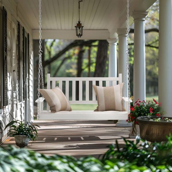 VEIKOUS 4 ft. Wood Patio Porch Swing Outdoor With Chains and