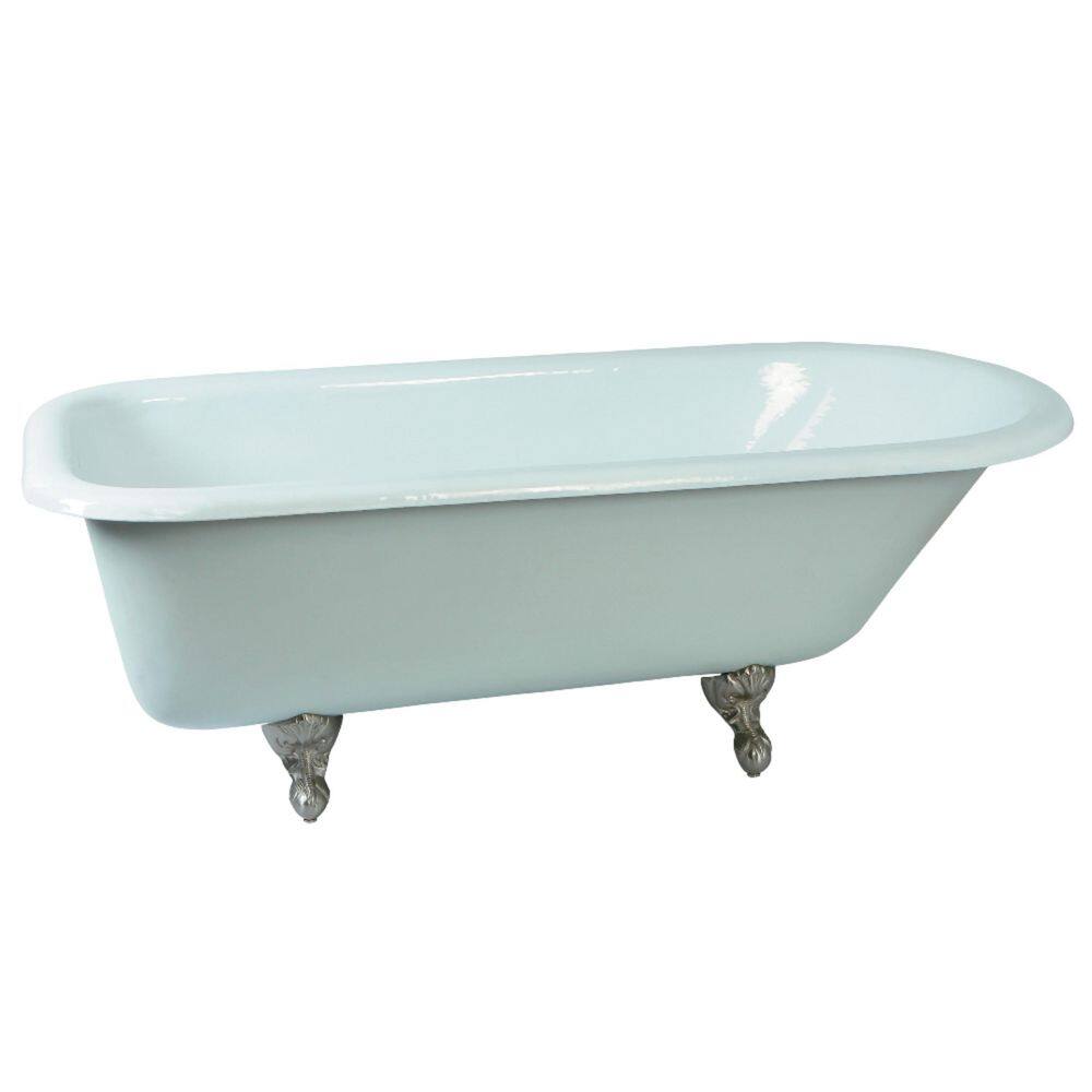 Aqua Eden 66 in. x 30.13 in. Clawfoot Soaking Bathtub with Reversible Drain in White/Brushed Nickel price history on PriceWatchPro