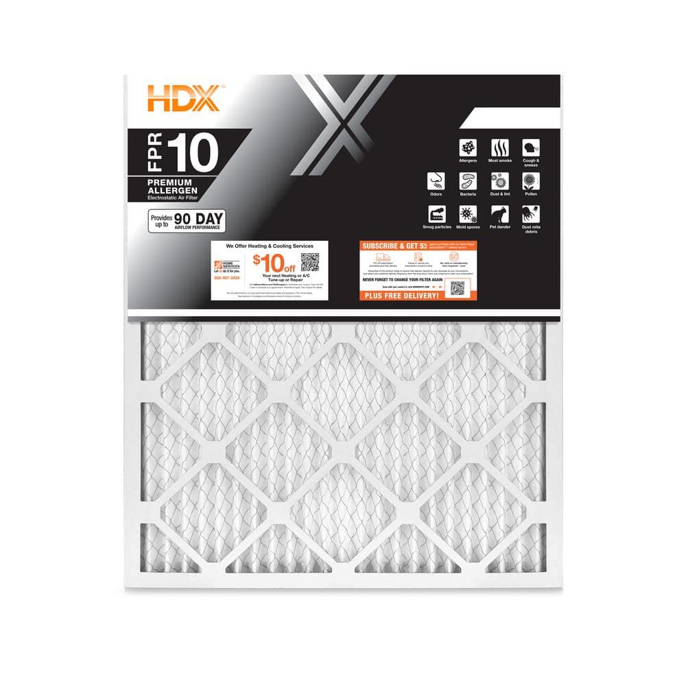 HDX 20 in. x 25 in. Premium Pleated Furnace Air Filter FPR 10, MERV 13 (12-pack)