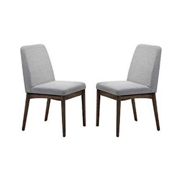 Amucolo Grey Fabric MidCentury Style Upholstered Dining Chairs (Set of 2) KANCYHS1805 The