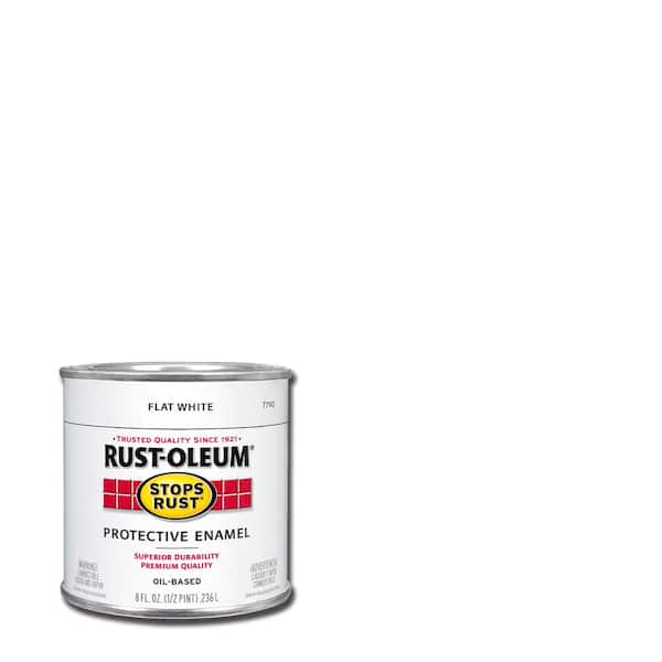 Rust-Oleum Stops Rust 8 oz. Protective Enamel Flat White Interior/Exterior Paint