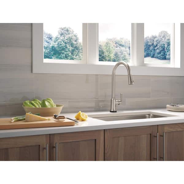 Tolmac Touch2O with Touchless Technology Single Handle Pull Down Sprayer Kitchen Faucet in Spotshield Stainless