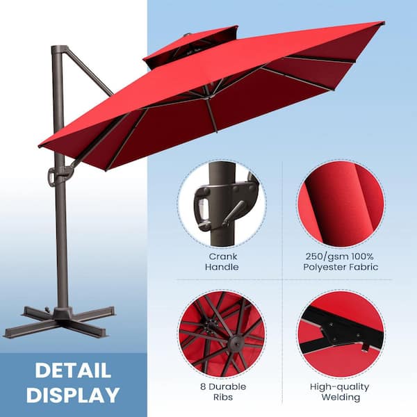 Crestlive Products 13 ft. x 10 ft. Double Top Cantilever Patio
