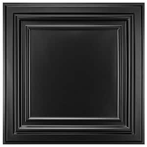Black 2 ft. x 2 ft. PVC Ceiling Tiles 3D Wall Panel for Interior Wall Decor (48 sq. ft./box)