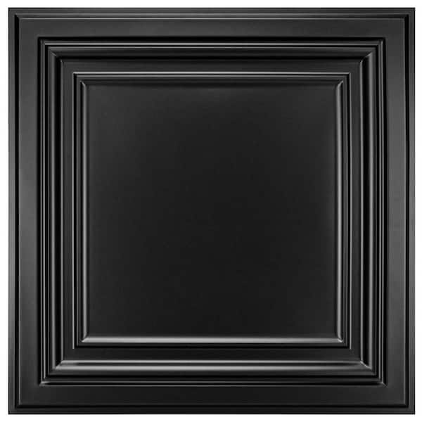 Art3dwallpanels Black 2 ft. x 2 ft. PVC Ceiling Tiles 3D Wall Panel for Interior Wall Decor (48 sq. ft./box)