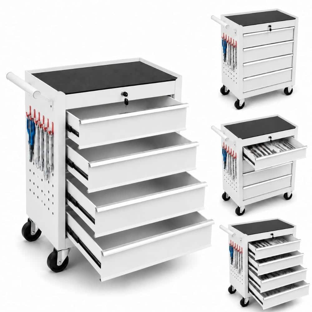 29 in Rolling Tool Chest with Wheels, 4 Drawer Tool Storage Cabinet, Portable Toolbox Organizer with Lock & Hooks price history on PriceWatchPro