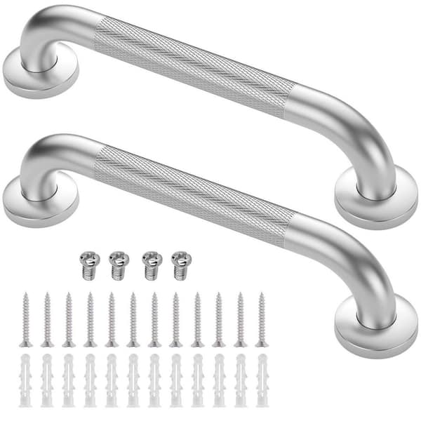 12 in. Concealed Screw Stainless Steel Grab Bar for Bathtub and Shower, Anti-Slip Bathroom Safety Handle (2-Pack)