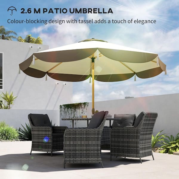 coral coast 9 ft. steel offset patio umbrella Fringe Ft Crank Grey/White Outdoor Grey Classic Octagonal Aluminum Wood : Patio, Lawn & Garden 9 ft patio umbrella wide enough for your 42 to 54 table and 4 to 6 chairs or similar size patio furniture Costway Large 9FT Patio Umbrella