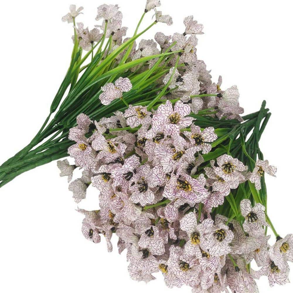 14 in. White 14 Bundles Artificial Other Fake Flowers Plastic Outdoor ...
