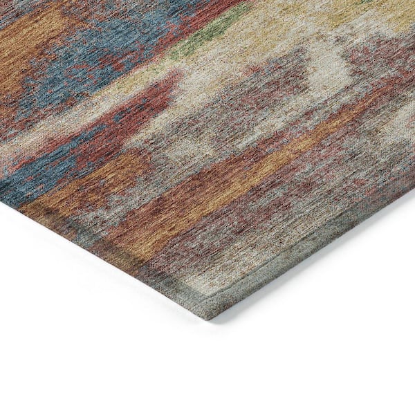 Chantille Machine Washable Indoor/Outdoor Abstract ACN942 Paprika 8 ft. x 8 ft. Area Rug