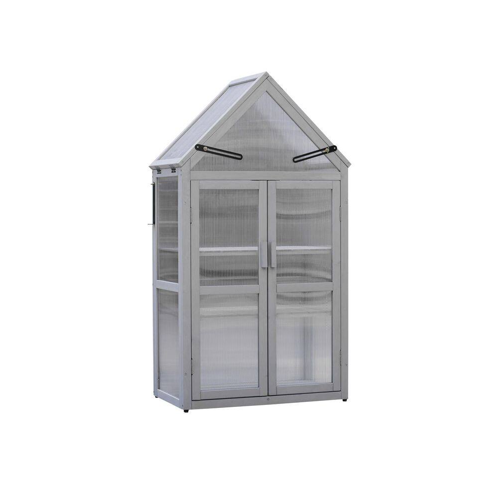 Gray 27.5 in. W x 16.1 in. D x 52.3 in. H Mini Adjustable Greenhouse with Double Doors price history on PriceWatchPro