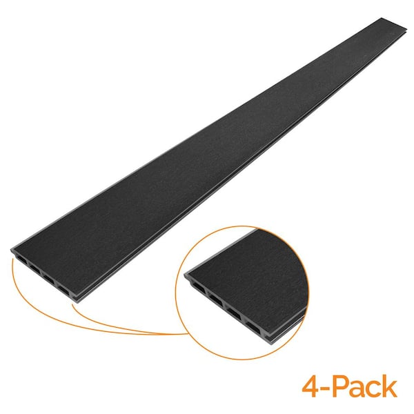 5.5 in. x 72 in. x.75 in. Wood Plastic Composite Fence Board, Tongue and Groove, Sanded Finish - Charcoal (4-Pack)