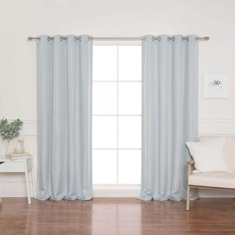 Light Gray Solid Blackout Curtain - 52 in. W x 96 in. L (Set of 2) -  Best Home Fashion, 842927149871