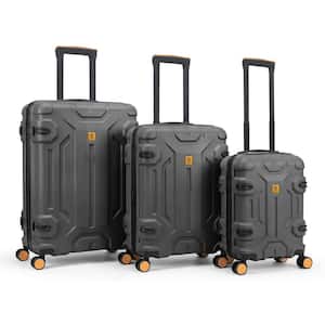 HIKOLAYAE 3 Piece Black ABS Unbreakable Hardside Spinner Luggage