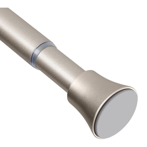 Adjustable Silver Tension Shower Curtain Rod 17.10 in. L x 2 in. W Spring Mechanism No Drilling Non Slip Design Bathroom
