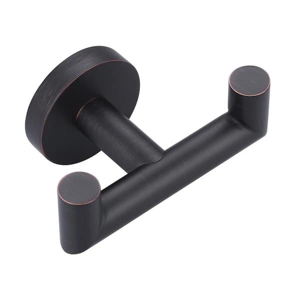 AVITAS Stainless Steel Bathroom Towel J-Hook with 2-Hooks in Oil Rubbed Bronze