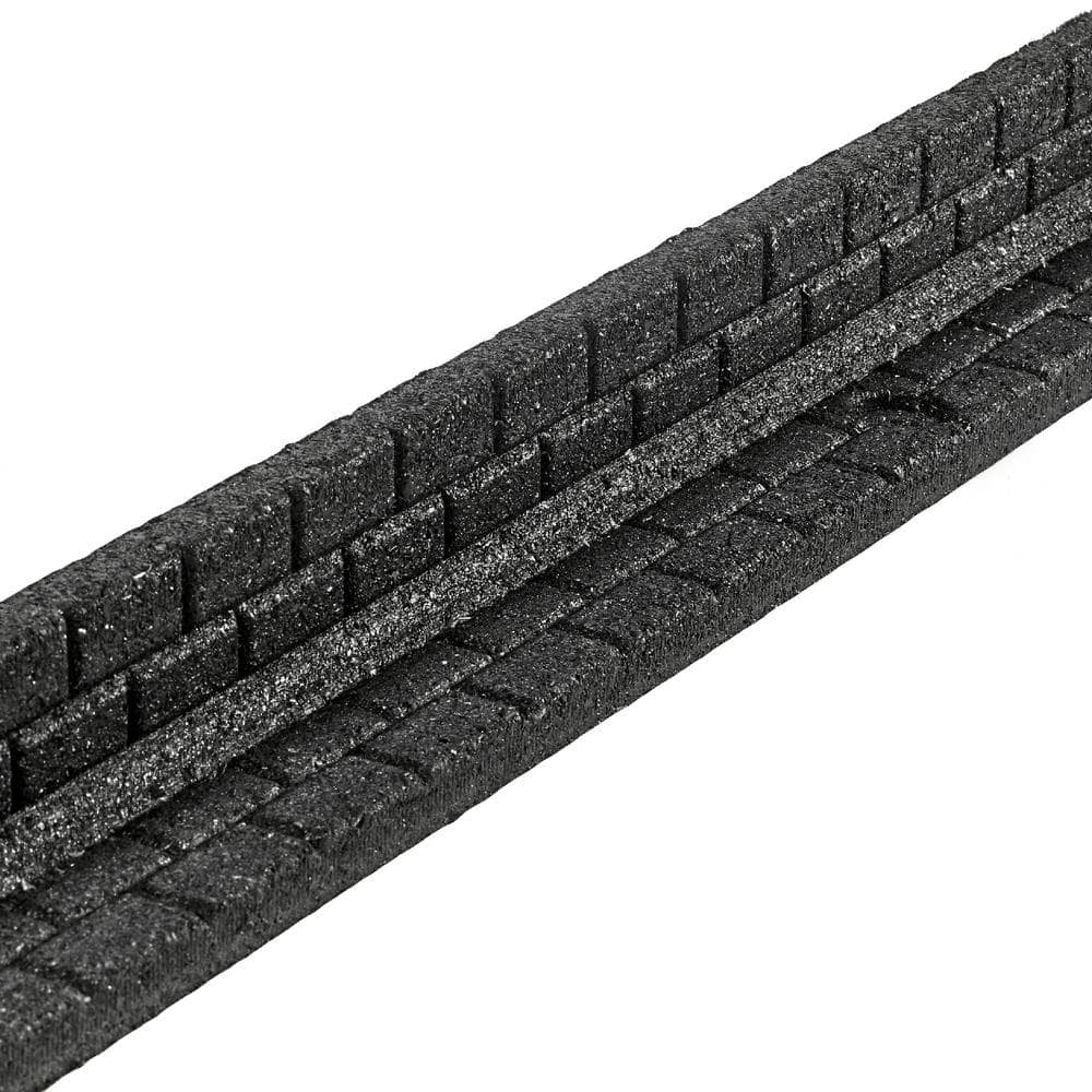 48-Pack Black Rubber Brickface Landscape Edging, 4' Sections