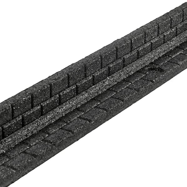 48 in. x 3 in. x 3 in. Black Brickface Rubber Landscape Edging (48-Pack)