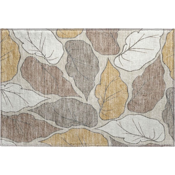 Mayfield Premium Machine Washable Abstract AMF2348 Linen 2 ft. x 3 ft. Accent Rug
